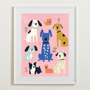 Entzückender Hund Druckbare Wandkunst, Tierdruck, Bunt, Kinderzimmer, Perfektes Haustier Poster, Hundeliebhaber Drucke, Welpe Wandkunst, digitaler Download