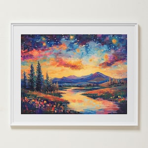 Bezaubernde himmlische Sterne Wandkunst, Sternennacht DRUCKBAR, Natur Poster, Vintage Galerie Wandkunst, sofortiger Download, druckbare Wandkunst