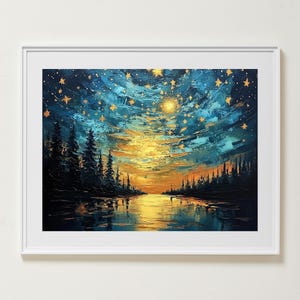 Bezaubernde himmlische Sterne Wandkunst, Sternennacht DRUCKBAR, Mitternacht Poster, Vintage Galerie Wandkunst, sofortiger Download, druckbare Wandkunst