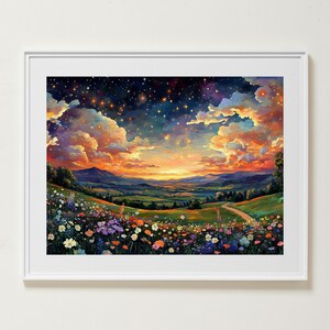 Bezaubernde himmlische Sterne Wandkunst, Sternennacht DRUCKBAR, Natur Poster, Vintage Galerie Wandkunst, sofortiger Download, druckbare Wandkunst
