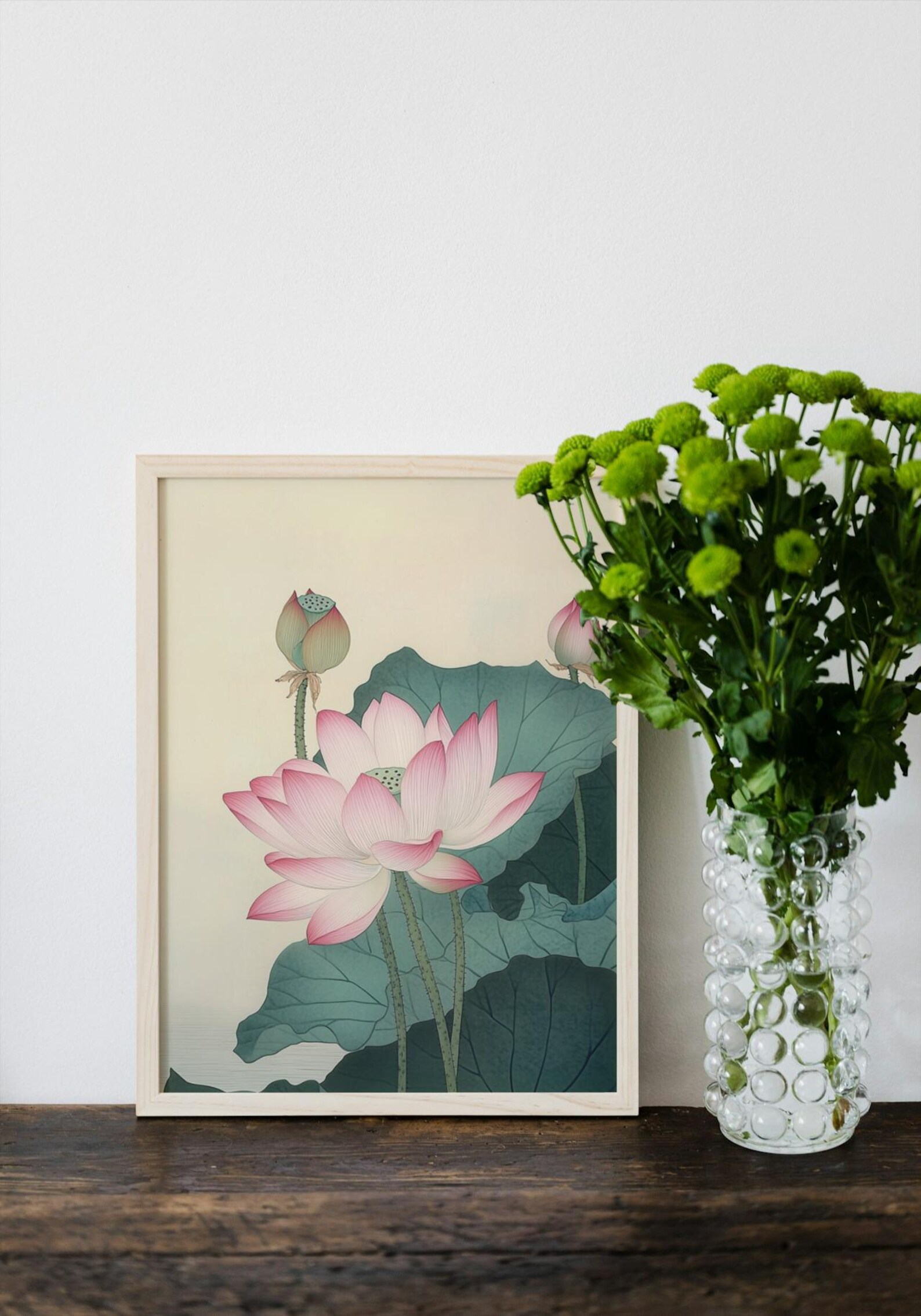 Lotus Flower Wall Art, Chinoiserie Botanical PRINTABLE, Floral Poster ...