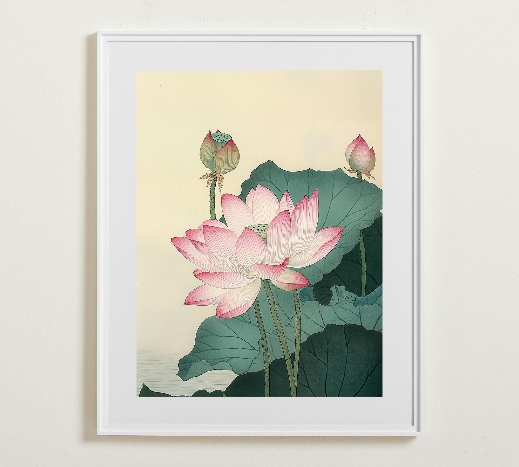 Lotus Flower Wall Art, Chinoiserie Botanical PRINTABLE, Floral Poster ...