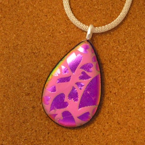 Dichroic Heart Pendant - Fused Glass Pendant - Dichroic Jewelry - Dichroic Necklace - Valentine Jewelry - Fused Glass Jewelry - Glass Heart