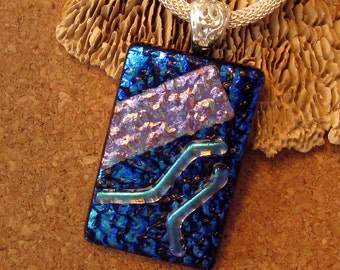 Dichroic Pendant - Dichroic Necklace - Fused Glass Pendant - Fused Glass Jewelry - Dichroic  Jewelry - Glass Pendant