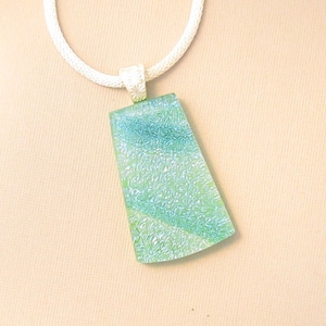 Dichroic Pendant -Dichroic Jewelry - Dichroic Necklace - Green Fused Glass Pendant - Fused Glass Jewelry - Fused Glass Necklace