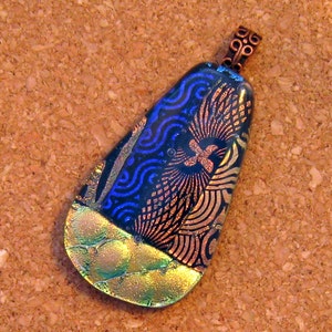 Dichroic Pendant Dichroic Necklace Fused Glass Pendant Fused Glass Jewelry Dichroic Jewelry image 2