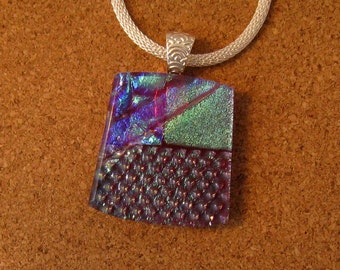 Dichroic Glass Pendant - Dichroic Jewelry - Dichroic Necklace - Fused Glass Pendant - Fused Glass Jewelry