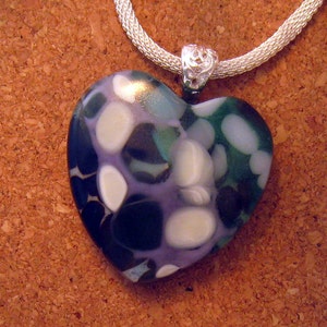 Fused Glass Heart Pendant, Heart Pendant, Fused Glass Heart, Fused Glass Jewelry, Glass Pendant