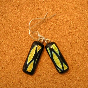 Dichroic Glass Earrings - Dichroic Jewelry - Fused Glass Earrings - Fused Glass Jewelry - Geometric Earrings