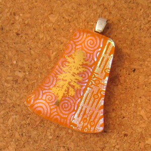 Orange Dichroic Pendant - Fused Glass Jewelry - Dichroic Jewelry - Glass Pendant - Glass Jewelry - Dichroic Necklace