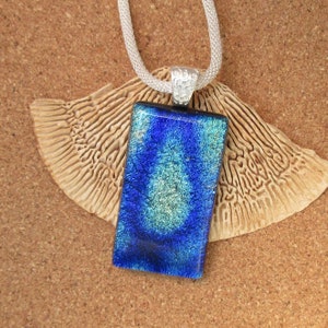 Blue Dichroic Pendant - Dichroic Jewelry - Dichroic Necklace - Fused Glass Pendant - Fused Glass Jewelry - Fused Glass Necklace - Glass