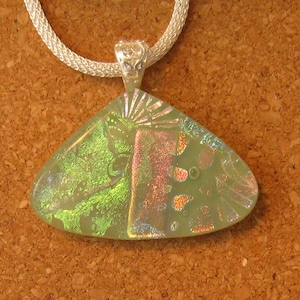 Fused Glass Pendant - Dichroic Pendant - Green Pendant - Fused Glass Jewelry - Dichroic Jewelry