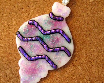 Dichroic Ornament - Dichroic Holiday Ornament - Fused Glass Ornament - Christmas Glass Ornaments