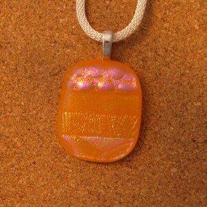 Orange Dichroic Pendant - Fused Glass Pendant - Dichroic Glass Necklace - Dichroic Jewelry - Fused Glass Necklace - Orange Jewelry