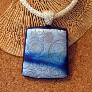 Dichroic Glass Pendant - Steampunk Jewelry - Fused Glass Pendant - Dichroic Jewelry - Fused Glass Jewelry