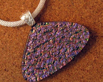 Dichroic Glass Pendant - Fused Glass Pendant - Dichroic Jewelry - Fused Glass Jewelry - Purple Dichroic Pendant - Dichroic Necklace