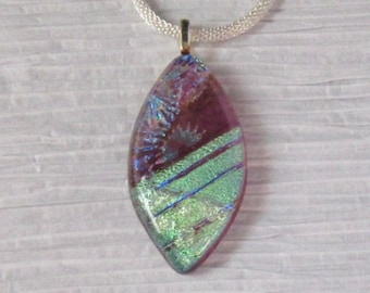 Dichroic Pendant, Teardrop Pendant, Fused Glass Pendant, Dichroic Jewelry, Fused Glass Jewelry