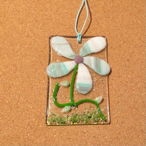 Fused Glass Floral Panel, Fused Glass Daisy Sun Catcher, Glass Flowers, Fused Glass Flowers, Floral Glass Art