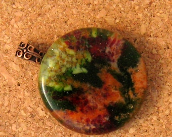 Fused Glass Pendant - Orange Glass Pendant - Fused Glass Jewelry -  Southwest Colors
