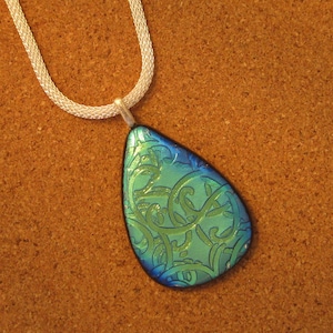 Dichroic Pendant - Dichroic Jewelry - Fused Glass Jewelry - Fused Glass Pendant - Dichroic Necklace - Fused Glass Necklace -  Teardrop