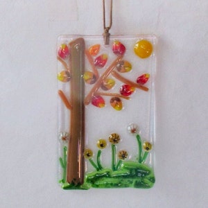 Fused Glass Autumn Trees, Fused Glass Pictures, Fused Glass Art, Fused Glass Trees, Fused Glass Home Decor
