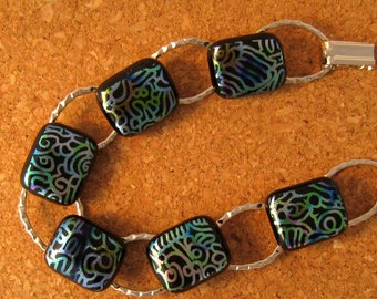 Dichroic Glass Bracelet Link Bracelet Fused Glass Bracelet Glass Jewelry