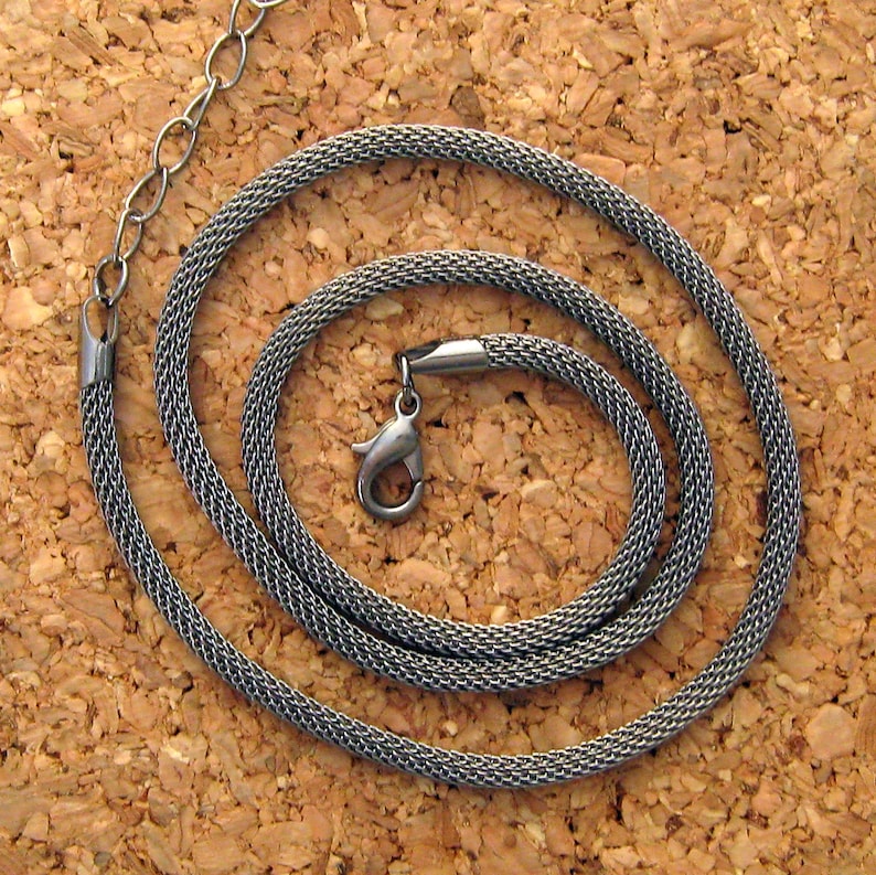 Mesh Choker Gunmetal Necklace Jewelry Supply 16 Inch Necklace Gunmetal Mesh Chain Jewelry Finding