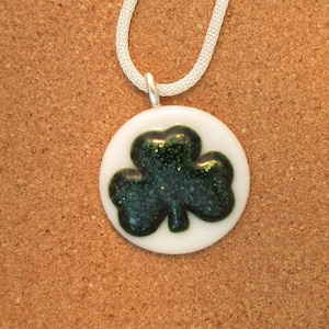 Fused Glass Shamrock Pendant - St. Patricks Day Jewelry - Shamrock Jewelry - Shamrock Pendant - Fused Glass Jewelry - Fused Glass Pendant