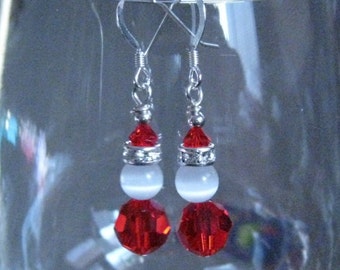 Santa Earrings - Swarovski Crystal Earrings - Christmas Earrings - Holiday Earrings - Swarovski Santa Earrings - Christmas Jewelry