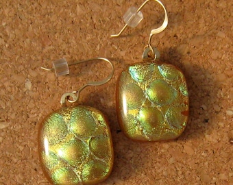 Dichroic Glass Earrings - Dichroic Earrings - Fused Glass Earrings - Fused Glass Jewelry