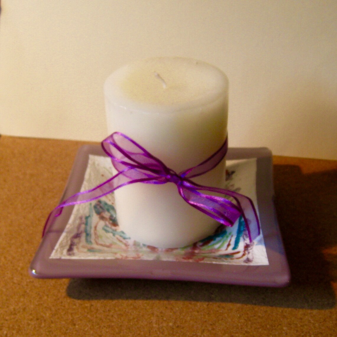 Fused Glass Plate Candle Holder Home Decor Fused Glass Etsy