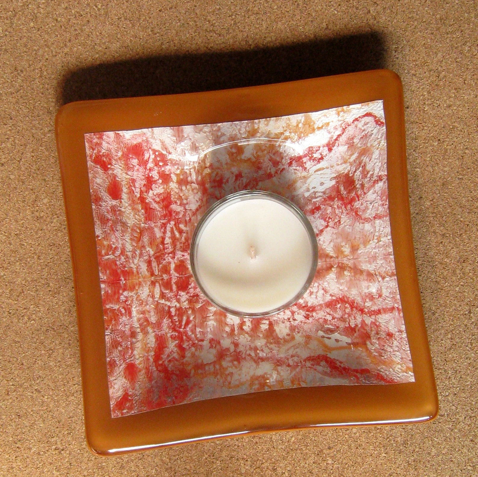 Fused Glass Plate Candle Holder Home Decor Fused Glass Etsy