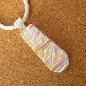 Fused Glass Pendant - Dichroic Pendant - Dichroic Necklace - Dichroic Jewelry - Fused Glass Jewelry - Textured Dichroic Pendant
