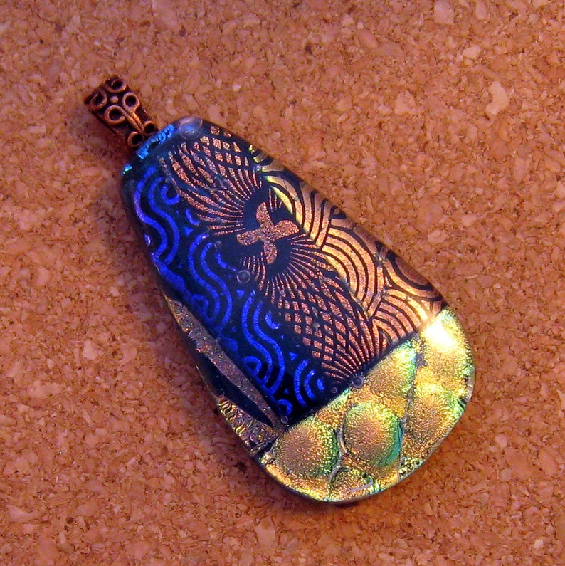 Dichroic Pendant Dichroic Necklace Fused Glass Pendant Fused Glass Jewelry Dichroic Jewelry image 4