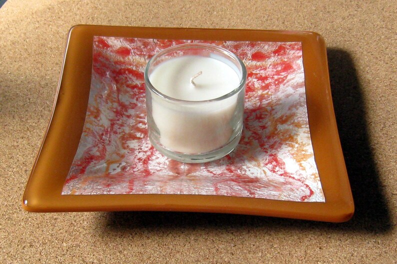 Fused Glass Plate Candle Holder Home Decor Fused Glass Etsy
