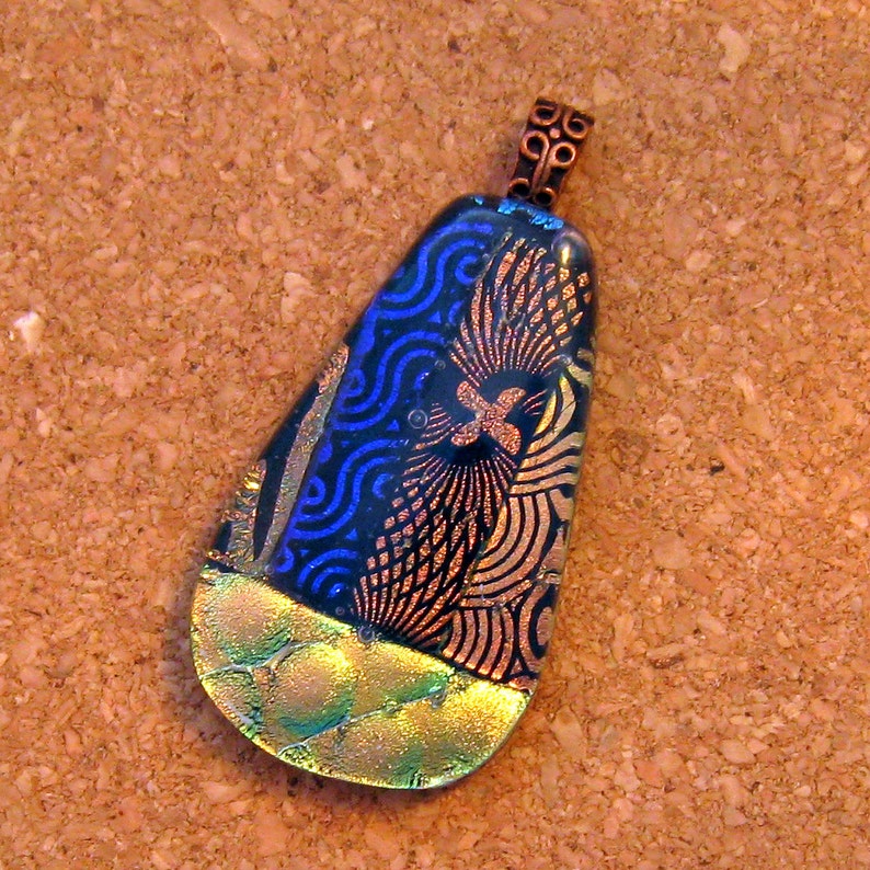 Dichroic Pendant Dichroic Necklace Fused Glass Pendant Fused Glass Jewelry Dichroic Jewelry image 1