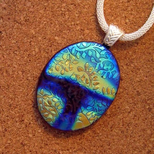 Fused Glass Pendant - Dichroic Pendant - Dichroic Jewelry - Fused Glass Jewelry - Dichroic Necklace - Glass Pendant