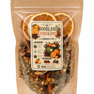 Wald-Zitrus-Gewürz-Potpourri | Balsam-Orangen-Duftmischung | Natürlicher Raumduft | Landhaus-Potpourri | Gemütlicher Wald