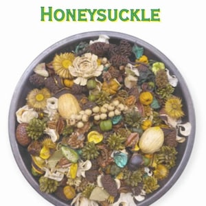 Honeysuckle Potpourri – Handcrafted Floral Botanical Blend | Summer Cottage Home Fragrance | Rustic Bowl Filler