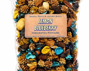 CLEARANCE ITEM- Lemon Blueberry Potpourri – Handcrafted Botanical Home Fragrance – Citrus & Berry Decor – Primitive Farmhouse Bowl Filler
