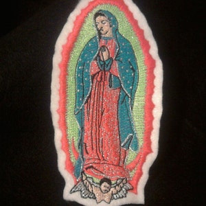 Fer virgen de Guadalupe sur patch folkart mexicain