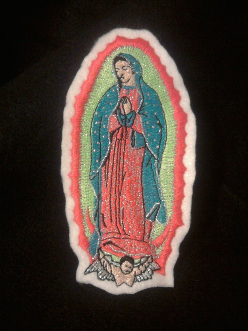Fer virgen de Guadalupe sur patch folkart mexicain image 1