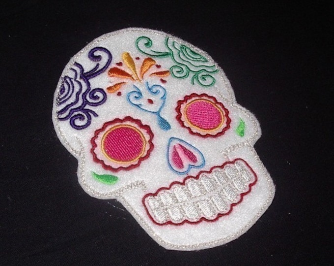 Day of the Dead, Sugar Skull EMBROIDERED patch 7