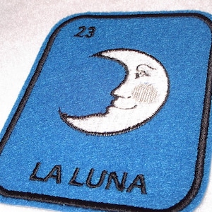 La Luna Loteria Iron on Patch Moon image 1