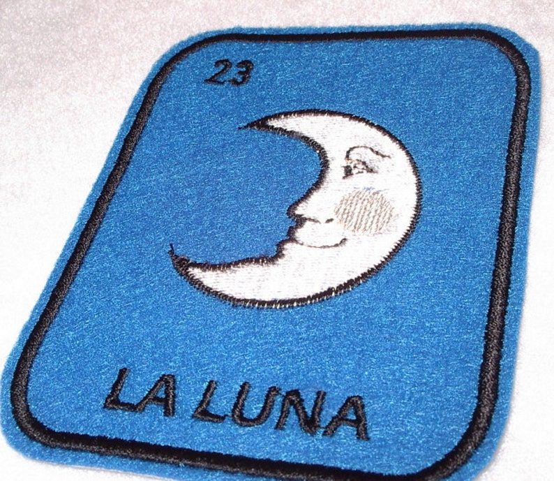 La Luna Loteria Iron on Patch Moon image 1