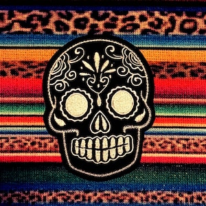 Day of the Dead, Sugar Skull EMBROIDERED patch &#39;12&#39;