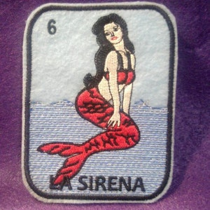 La Sirena Loteria Iron on Patch mermaid image 2