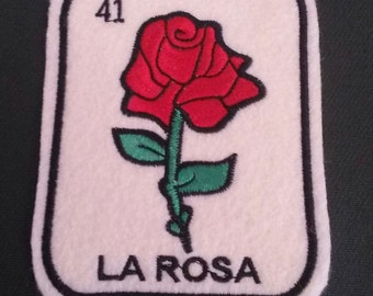 La Rosa Loteria Patch  Iron On