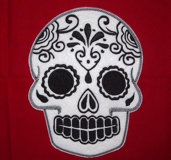 Sugar Skull, Day of the Dead, embroidery