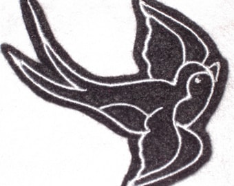 Pair of Swallow iron on patches tattoo inspired